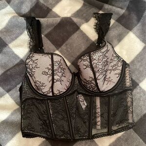 Victoria secret small lace cap sleeve corset top